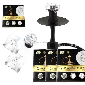0.03mm 50pcs 14cm x 14cm Pre-Punched Food-Grade Hookah Aluminum Foil, Arabic Style
