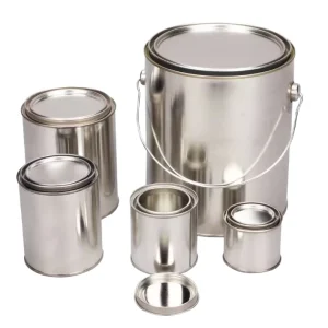 1 Quart Mini Empty Round Tinplate Paint Cans with Lid Offset Printing Lacquered Surface for Paint Candles Packaging