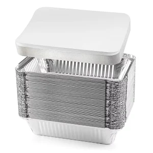 10 20 50 PCS Food Grade Disposable Aluminum Foil Takeaway Trays Rectangle with Lid
