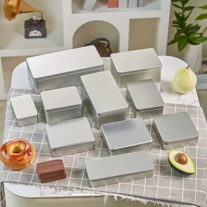 10 Specifications Matte Silver Color Fireproof Metal Can Package Candy Storage Gift Custom Printed Tin Box with Open Lid