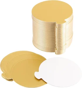 100-Piece Recyclable Gold Aluminum Foil Metallized Paper Mini Cake Boards and Dessert Trays
