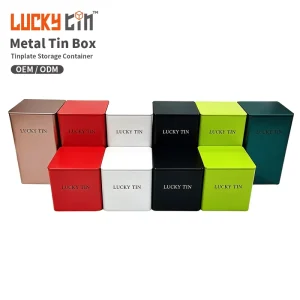 100 x 100mm Square Food-Grade Tinplate Tea Tin Box and Gift Packaging Container with Glossy Finish