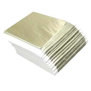 1,000 Pieces per Pack, 14 x 14 cm Taiwan Imitation Champagne Silver Leaf Foil Paper for Mirror Gilding and Ceilings