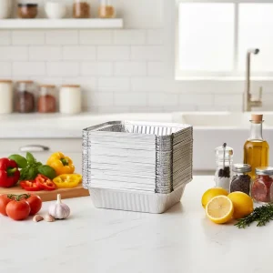 1000ml Rectangle Container Take Away Restaurant Foil Trays Disposable Aluminum Foil Tray Baking Pan Household