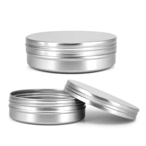 100ML Round Aluminum Jar with Screw Lid for Gift Packaging and Storage