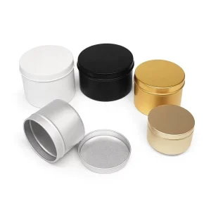 100ml 125ml 200ml Round Metal Canister Box Tins Cans Empty Aluminum Jar Metal Tin Can for Candy Tins Cosmetic Candle Packaging