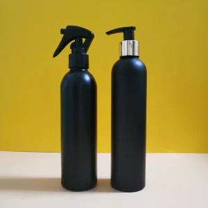 100ml 250ml 500ml Black Aluminum Bottles with Lotion Pump for Shampoo and Lotion Matte Finish Chemical & Aerosol Use