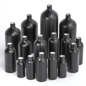 100ml 250ml 500ml Matte Black Round Aluminum Spray Bottle with Pump for Shampoo