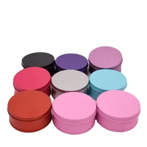 10X10X4cm Colorful Tinplate Round Metal Box for Candy, Chocolate, and Sweets