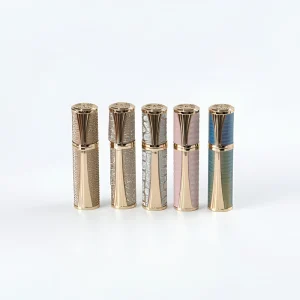 10ml Portable Refillable Aluminum Perfume Atomizer Spray Bottle with Metal Base and Hot Stamping