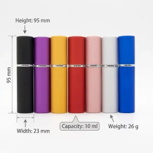 10ml Refillable Aluminum Perfume Atomizer Bottle Mist Spray Travel Size