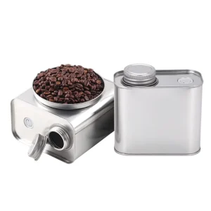 110-500g Square Metal Coffee Tin Cans with Screw Cap for Coffee, Matcha, Spice, and Tea