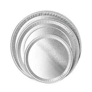 12 16 18 Inch Food Grade Takeaway Shallow Embossed Aluminum Foil Pan Tray with Plastic Lids