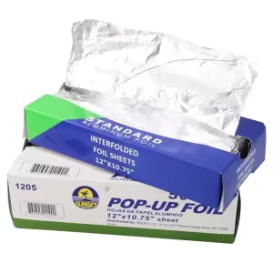 12″ X 10.75″ Premium Pop Up Silver Aluminum Foil Sheets Durable Metal Foil for Food Packaging and Storage