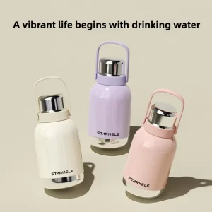 1200ml Double-Wall Stainless Steel Water Bottle with Carry Handle for Travel