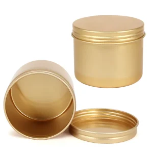 120G Empty Aluminum Canning Jars and Metal Tin Cans Durable Round Aluminum Tin Jars Ideal for Candle Storage