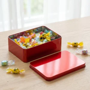 12CM Multi Color Rectangle Matte Tinplate Box Stock Gold Silver White Cookie Biscuit Food Storage Promotion Packaging Recycled