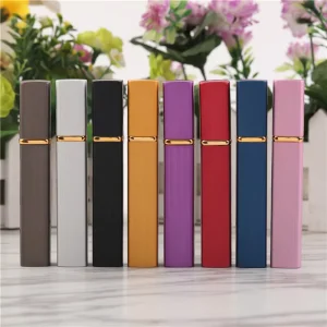 12ml Mini Perfume Atomizer, Empty Glass Bottle with Aluminum Collar and Metal Base