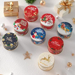 13.5 × 7cm Round Tinplate Box for Candy, Cookies, and Chocolate