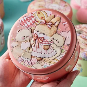 135*135*H70mm Cookie Biscuit Can Customizable Hot Selling Metal Box for Craft Gift Cute Food Grade Cookoe Tin