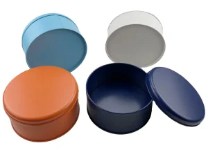 135 mm Diameter x 70 mm H Round Metal Tin Box with Open Lid for Food Tools Accessories Cosmetics and Candy
