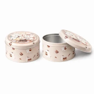 136*70mm Christmas Food Grade Tinplate Round Can Custom Embossing Custom Color & Logo Brushed Finish Food Gift Packaging