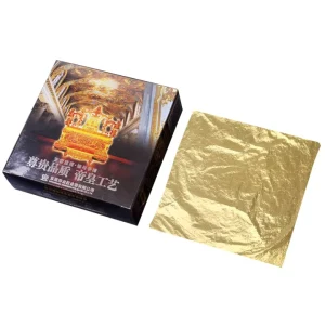 14*14cm Metal Imitation Gold Leaf Foil Sheets, 1000pcs/pack, for Furniture, Sculpture and Art
