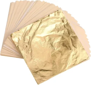 14/16cm Factory Direct Imitation Gold and Silver Leaf Sheets Foil Copper Leaf Sheets for Art Craft Furniture Decor