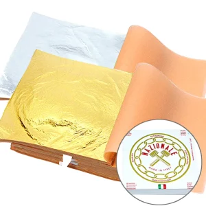 14 X 14 cm, 25 Sheets/Booklet, Imitation Silver Leaf Foil Paper for Interior Design Decor