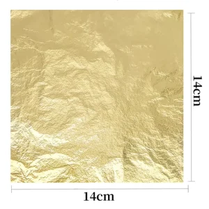 14 x 14 cm Gold Leaf Foil Paper, 1,000 Pieces per Pack, for Interior Furniture Decor, Painting, and Metal Crafts