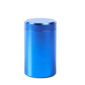 140ml Round Airtight Aluminum Alloy Tea Tin Jar for Coffee Beans and Spices with Screw Lid