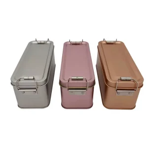 150 x 60 x 60mm Small Rectangle Tinplate Box with Snap Lock, Black Red Pink, for Pineapple Cakes