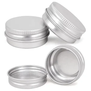 15mL Round Aluminum Metal Tin Jars Multi-Purpose Empty Small Tin Cans Portable Storage Containers for Lip Balm