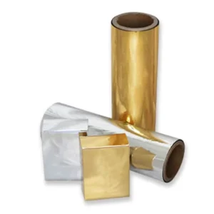17 24mic Gold Plastic Coated Aluminum Foil in Roll PET Metalized Thermal Lamination Film for Printing Lamination