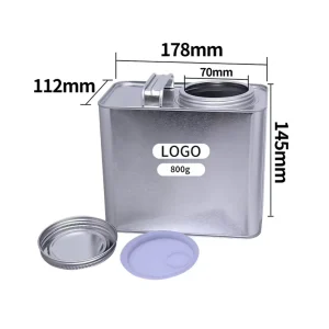 178*112*145mm Square Tea Tin Container Food Grade Metal Tin Packaging Custom CMYK Printing Custom Tea Tin Can