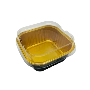 180ml Oven-Safe Disposable Aluminum Foil Baking Cup Mini Cake Container with Foil Lid