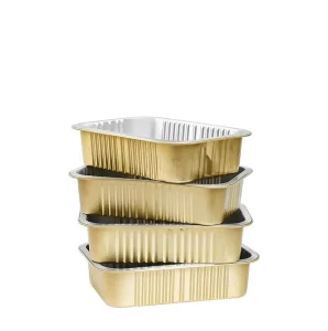 184*128mm Foil Containers Heat Sealing Aluminum Foil Takeaway Containers