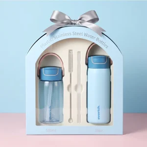 18oz Double Wall Insulated Stainless Steel Water Bottle with Straw Flip-Top Lid and Portable Handle