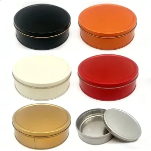 190x55mm Food-Grade Gold Tinplate Box with Custom Logo for Snacks and Confectionery
