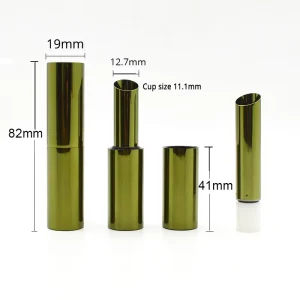 19mm Round Magnetic Refillable Lipstick Tube Custom Logo Metal Aluminum Container with Replaceable Inner Tube