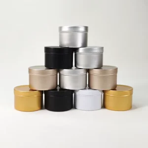 1oz 2oz 6oz 8oz 12oz 16oz Metal Container Packing Tin Boxes for Candle Aluminum Round Packing Jar Tins for Candles