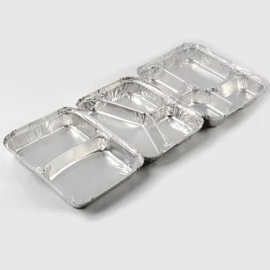 2-, 3-, or 4-Compartment Aluminum Foil Lunch Box Trays with Board Lid