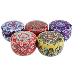 2 4oz Metal Tinplate Drum for Candle Packaging Box for Candy Aromatherapy Candle Perfume Wallet Craft Screen Printing Stock