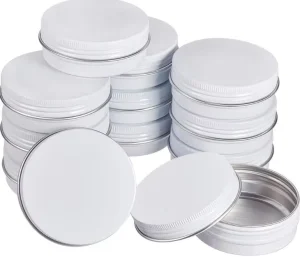 2 OZ 60g 10g 15g 20g 25g 30g 50g 80g 100g 150g 250g Silver Metal Aluminum Cosmetic Jar Cans Lip Balm Tins 4oz