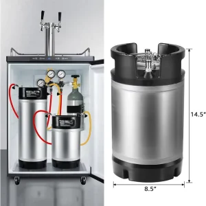 2.5 Gal Beer Keg Rubber Handle Barrel Stainless Steel Homebrew Growler Leak Proof Top Lid Beer Bucket 10L Ball Lock Type