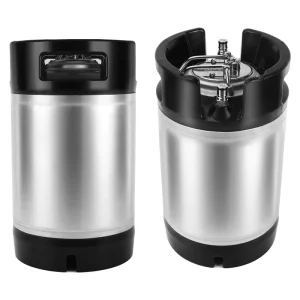 2.5 Gallon Ball Lock Keg Stainless Steel Corny Keg with Dual Rubber Handles Stackable Design 10L Cornelius Keg for Home Brewing