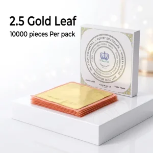 #2.5 Imitation Gold Leaf Foil, 16 x 16 cm, 10,000 Sheets, for Furniture and Frame Decor
