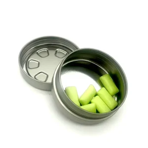 2.56-Inch Diameter Round Child-Proof Recycled-Material Tin Can for Gummies