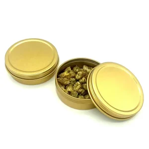 2.67-Inch Diameter Round Screw-Top Tin Can for Flower Packaging