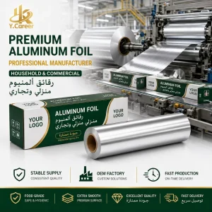 20 Micron Household Food Aluminum Foil Roll, 100m, 18 x 500